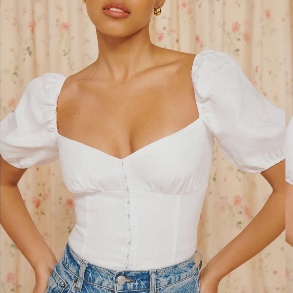 Reformation Rome linen top